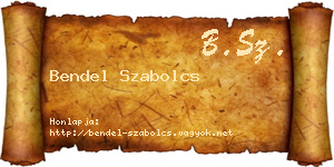 Bendel Szabolcs névjegykártya